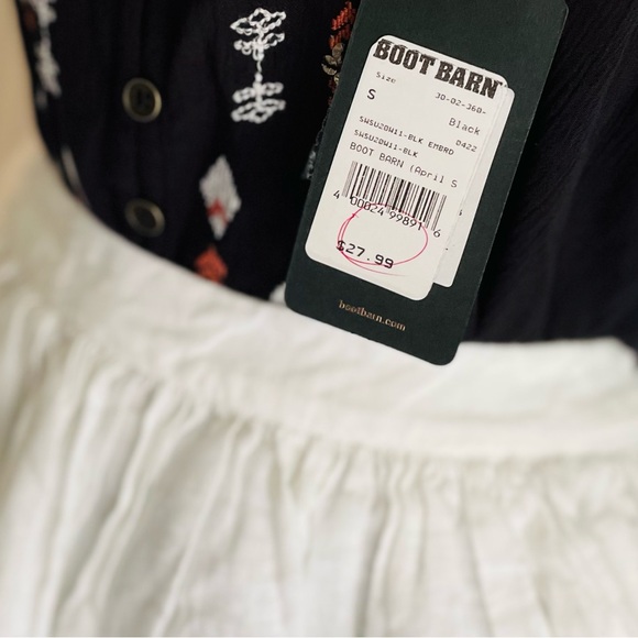 Shyanne Boho Sparkle Embroidery Flowy Summer Tank Sz Small - Picture 5 of 7